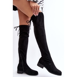 Botas por encima de la rodilla de ante para mujer Negro Enelyn 3