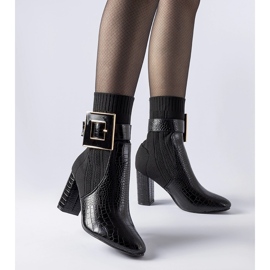 Botas calcetín Enrice animal print negro 1 Botas calcetín Enrice animal print negro 1