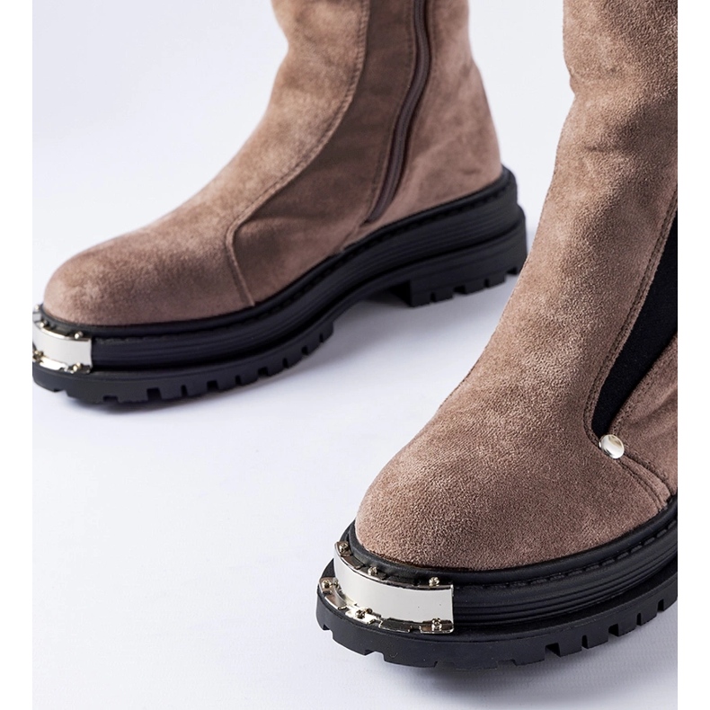 Botines marrones aislantes con puntera decorativa Bolonia marrón 1