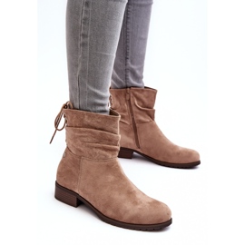 Evento Botas Planas de Mujer de Ante Cálido, Beige 4