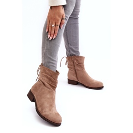 Evento Botas Planas de Mujer de Ante Cálido, Beige 3