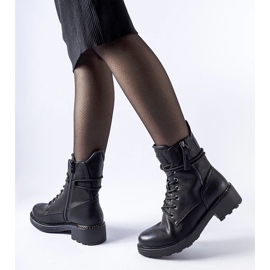 Botines negros con cremallera decorativa Emarese 3