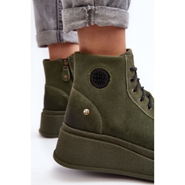 Botines de ante con plataforma enorme Maciejka 06309-24 Oliva verde 7