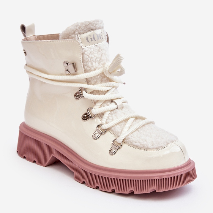 Botines Trapper Mujer Charol GOE MM2N4083 Blanco 1