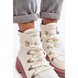 Botines Trapper Mujer Charol GOE MM2N4083 Blanco 6