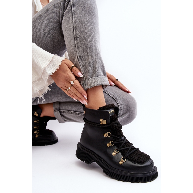 Botas Trapper Mujer de Piel GOE MM2N4082 Negro 1