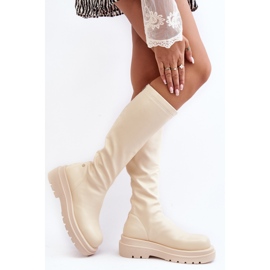 Botas Mujer Plataforma Con Cremallera GOE MM2N4067 Beige Claro 2