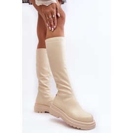 Botas Mujer Plataforma Con Cremallera GOE MM2N4067 Beige Claro 3