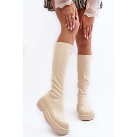 Botas Mujer Plataforma Con Cremallera GOE MM2N4067 Beige Claro 4