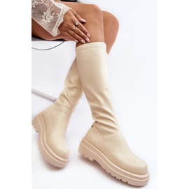 Botas Mujer Plataforma Con Cremallera GOE MM2N4067 Beige Claro 6