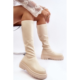 Botas Mujer Plataforma Con Cremallera GOE MM2N4067 Beige Claro 7