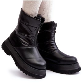 Botas de nieve de mujer con suela gruesa y cremallera GOE MM2N4078 Negro 9