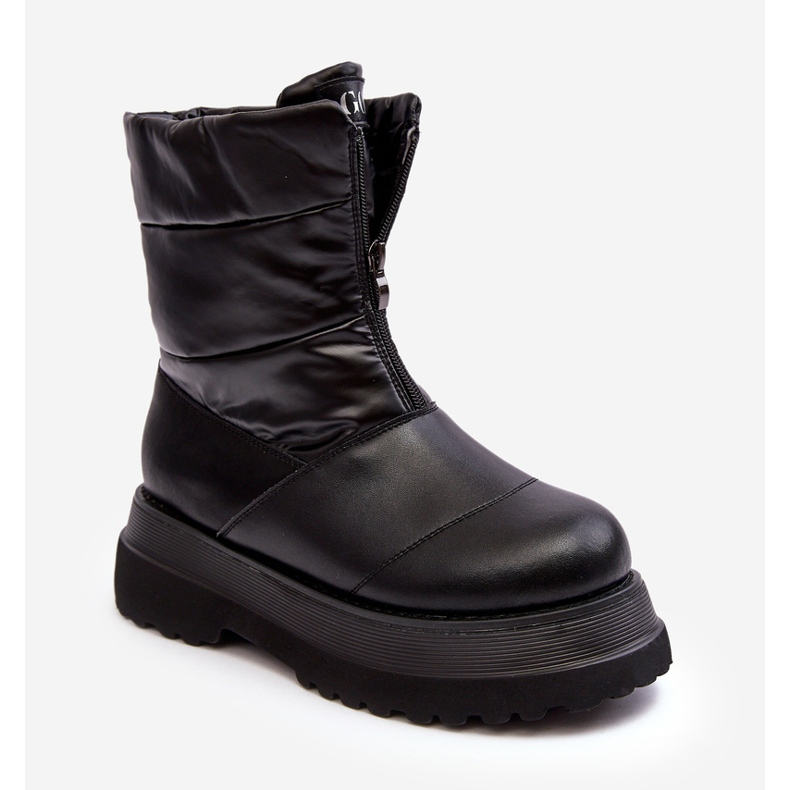 Botas de nieve de mujer con suela gruesa y cremallera GOE MM2N4078 Negro 1