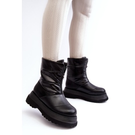Botas de nieve de mujer con suela gruesa y cremallera GOE MM2N4078 Negro 3