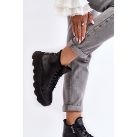 Botas de mujer de piel aisladas con plataforma Negro Lemar Jevette 5
