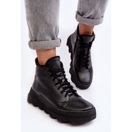 Botas de mujer de piel aisladas con plataforma Negro Lemar Jevette 8