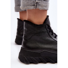 Botas de mujer de piel aisladas con plataforma Negro Lemar Jevette 9