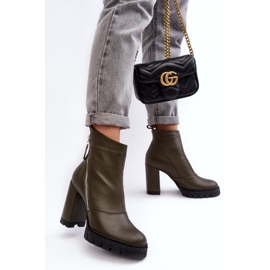 Botas Tacón Alto De Piel De Moda Laura Messi 2509 Verde oscuro 6