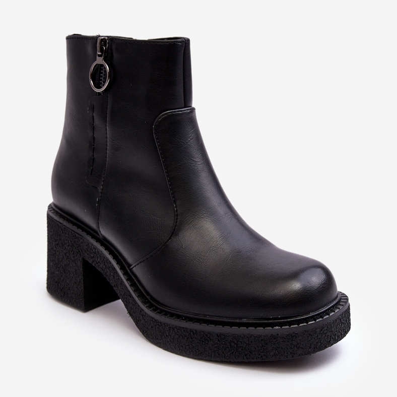 Sergio Leone Botas Romella con cremallera de mujer de color negro 1