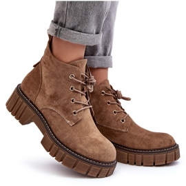 Sergio Leone Botines con cordones y aislamiento de ante, Beige oscuro, Bjorg 9