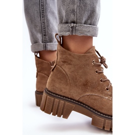 Sergio Leone Botines con cordones y aislamiento de ante, Beige oscuro, Bjorg 7