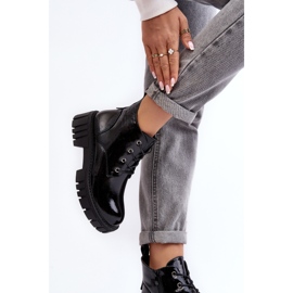 Sergio Leone Botines con cordones y aislamiento de charol Negro Bjorg 5