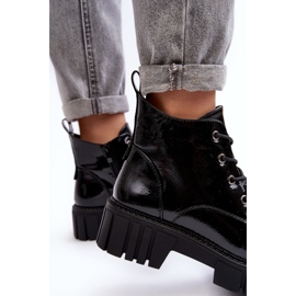 Sergio Leone Botines con cordones y aislamiento de charol Negro Bjorg 8