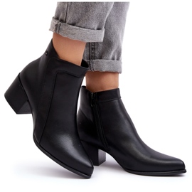 Sergio Leone Botines de tacón bajo de cuero Cidi negros 9