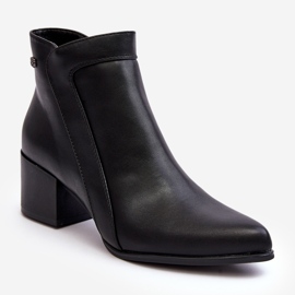 Sergio Leone Botines de tacón bajo de cuero Cidi negros 1