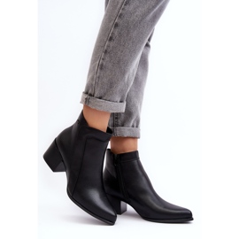 Sergio Leone Botines de tacón bajo de cuero Cidi negros 2