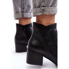 Sergio Leone Botines de tacón bajo de cuero Cidi negros 5