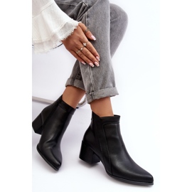 Sergio Leone Botines de tacón bajo de cuero Cidi negros 7