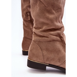 Botas planas por encima de la rodilla de mujer Bikka beige 6