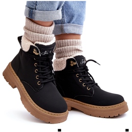 Botas de Mujer de Piel con Piel de Oveja, Negro Lynnvia 10