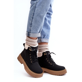 Botas de Mujer de Piel con Piel de Oveja, Negro Lynnvia 2