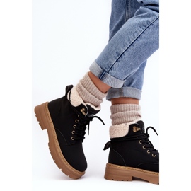 Botas de Mujer de Piel con Piel de Oveja, Negro Lynnvia 3