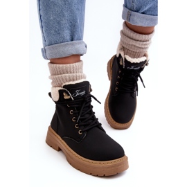 Botas de Mujer de Piel con Piel de Oveja, Negro Lynnvia 8