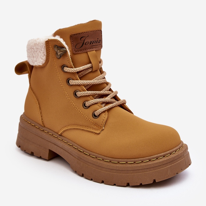 Botas Mujer de Piel con Piel de Oveja Camel Lynnvia beige 1