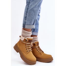 Botas Mujer de Piel con Piel de Oveja Camel Lynnvia beige 2
