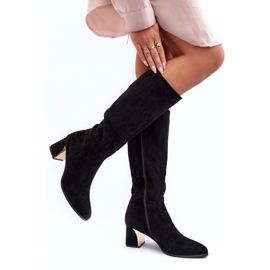 Seastar Botas de ante por encima de la rodilla con tacones altos negros 3
