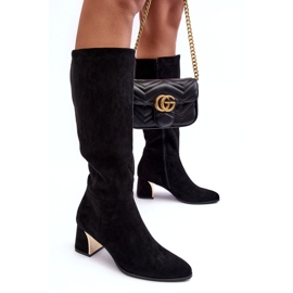 Seastar Botas de ante por encima de la rodilla con tacones altos negros 5