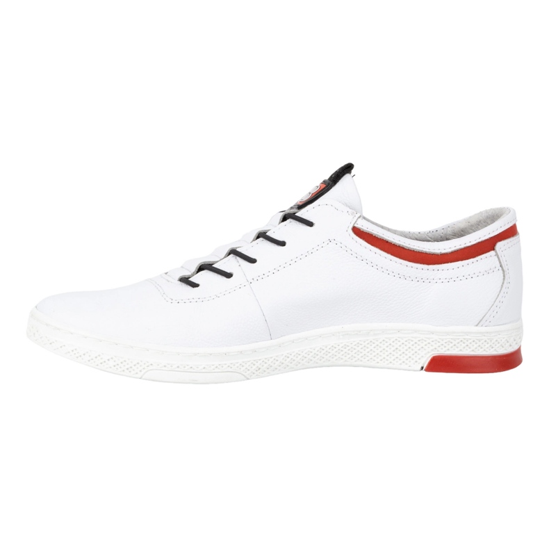 Polbut Deportivas casual hombre piel K23, blanco con rojo 1