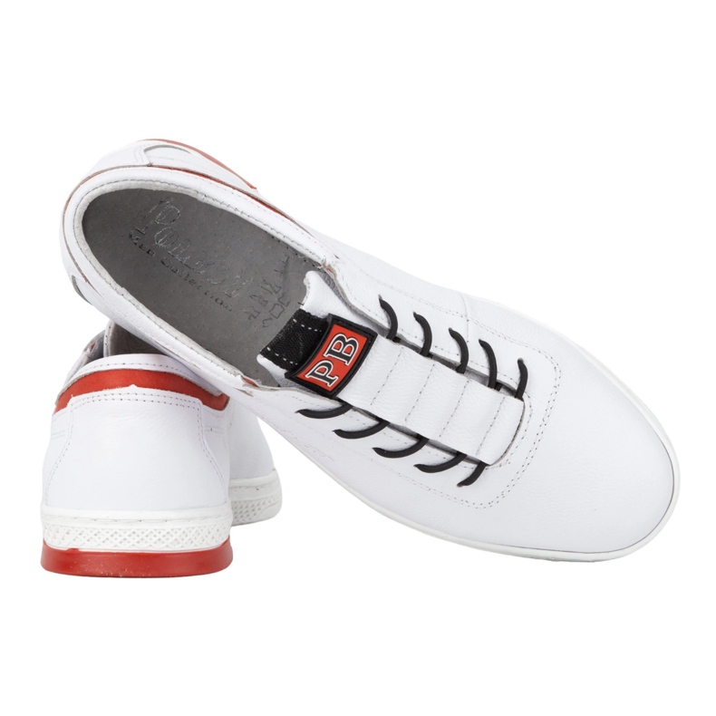 Polbut Deportivas casual hombre piel K23, blanco con rojo 3 Polbut Deportivas casual hombre piel K23, blanco con rojo 3