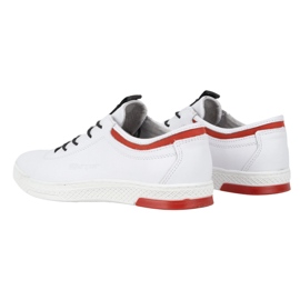 Polbut Deportivas casual hombre piel K23, blanco con rojo 4 Polbut Deportivas casual hombre piel K23, blanco con rojo 4