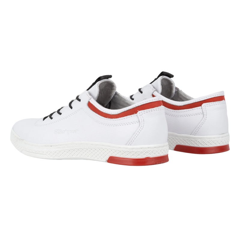 Polbut Deportivas casual hombre piel K23, blanco con rojo 4