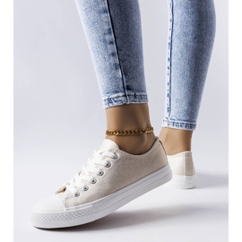 Deportivas Vignette blanco brillante beige 1 Deportivas Vignette blanco brillante beige 1