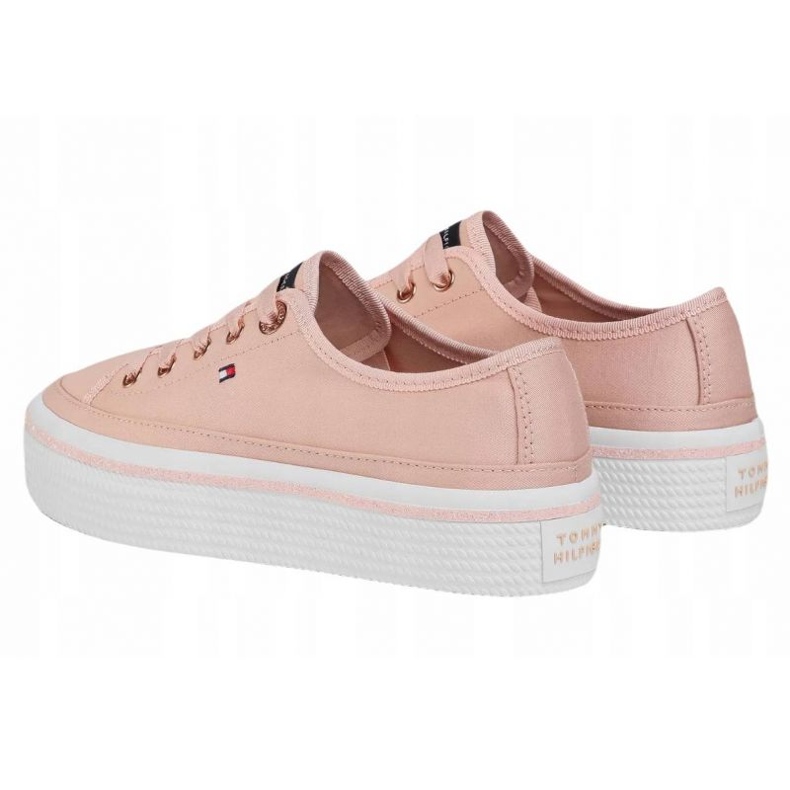 Tommy Hilfiger Zapatillas con plataforma plana y detalle de purpurina W FW0FW05013 rosado 1