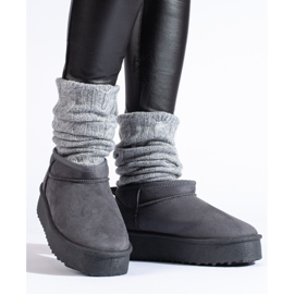 Botas de nieve de plataforma corta Shelovet grises 1 Botas de nieve de plataforma corta Shelovet grises 1