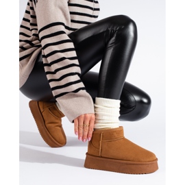 Botas de nieve bajas de mujer Shelovet en color marrón 1