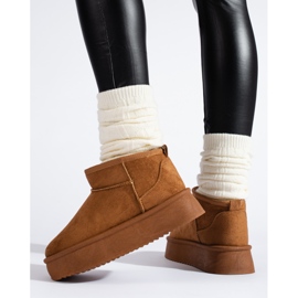 Botas de nieve bajas de mujer Shelovet en color marrón 3